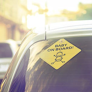 Bilskylt Baby on Board 2-pack