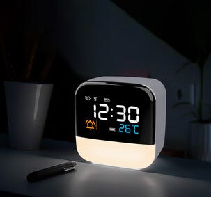 Vekkerklokke Cube med wake-up light, digital