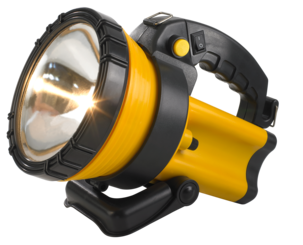 Laddningsbar strålkastare med varningsljus