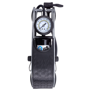 Fotpump med tryckmätare, Presta, Schrader, Dunlop