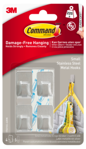 Command selvheftende kroker small, 4-pakning