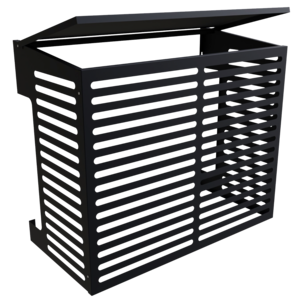 Värmepumpsskydd svart utomhus, 100 x 80 x50 cm