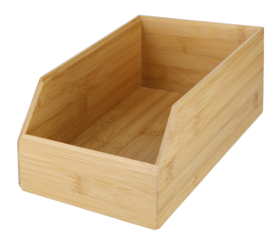 Stapelbar förvaringslåda bambu, 1-pack