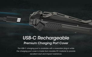 Nitecore sterk lommelykt, oppladbar, USB-C, 3000 lm