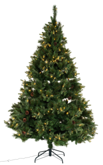 Juletre med kongler og innebygd belysning, 230 cm