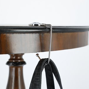 Väskhängare bord, silver med dekorsten