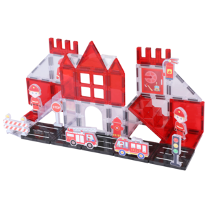 Magnetiske byggeklosser brannstasjon 48 deler, fra 3 år
