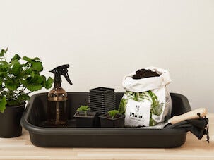 Nelson Garden små firkantede plastpotter, 25-pakning