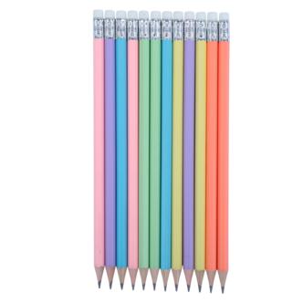 Blyertspennor med sudd, 12-pack