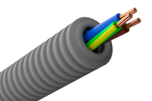 Trukket flexslange med FQ-kabel 3G1,5 mm2