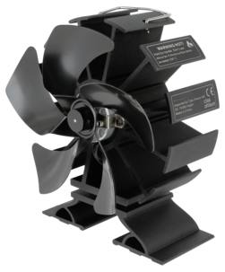 Kamiinapuhallin takkaan ja kamiinaan, 5 lapaa, musta