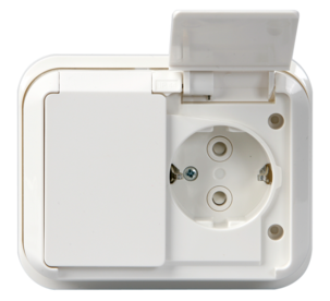 2-vägs infällt vägguttag IP44 ABB Jussi 302EUG