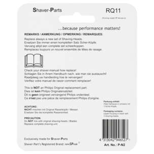 Skjærehode komplett RQ11 til Philips barbermaskin