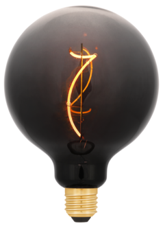 Rökfärgad globlampa dimbar LED G125 E27 Smokey, svart