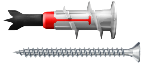 Fischer gipsplugg DuoBlade S K NV med skrue, 6-pakning