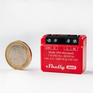 Shelly Plus 1PM Mini Gen3 smartrelé med strømmåler