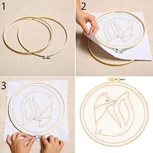 Punch Needle broderikit djurmotiv, för vuxna