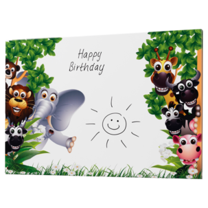 Naga magnettavle barn, stål, zoo 60x40 cm