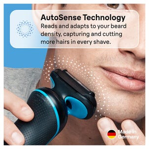 Braun Series 5 51-B1000s blå, rakapparat Wet & Dry