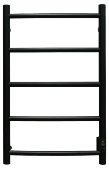 Pax Samba elektrisk håndkletørker, med timer til høyre, svart