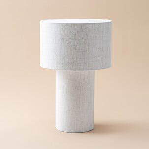 Northlight Didrik bordslampa linne och metall, 34 cm