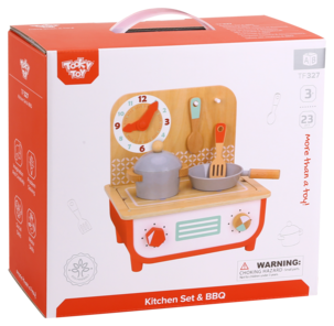 Lekekjøkken med grill i tre, 23 deler, fra 3 år