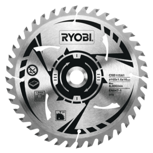 Ryobi sagblad CSB165A1 hardmetall 165 mm 40T 16 mm