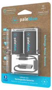 Pale Blue oppladbare C-batterier USB-C, 2-pakning