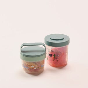 Snackslåda barn, med fack, stapelbar, 2-pack