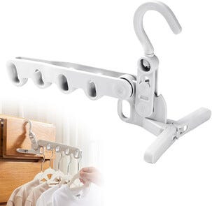 Vikbar klädhängare, hopfällbar resegalge, vit