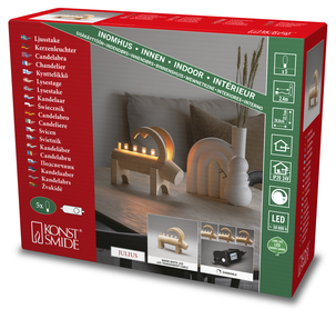 Konstsmide Julbock adventsljusstake trä, 5 ljus, dimbar