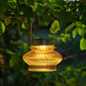 Northlight hengende solcellelykt grønt glass 