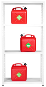 Plåthylla med 4 hyllplan