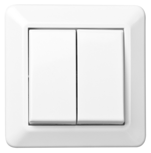 Elko RS innfelt strømbryter dobbeltrapp, Nordic renhvit