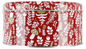 Kakeboks med lokk, jul, 2 stk.