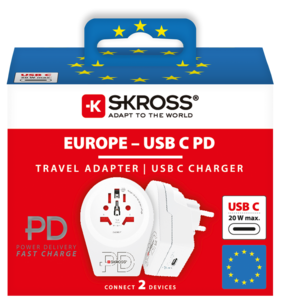 Matka-adapteri Skross C20PD USB-C World to Europe