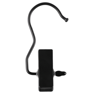 Klemme med krok, metall, svart, 6-pakning