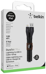 Laddkabel Lightning till USB-A, Belkin DuraTek Plus