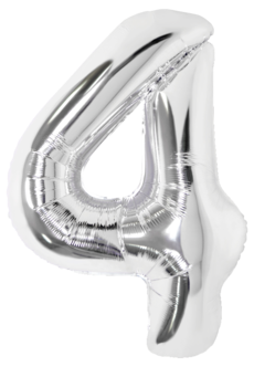 Stor sifferballong silver 82 cm, 0-9, 1-pack