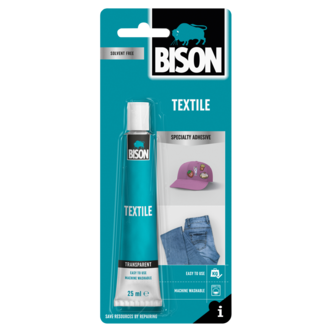 Bison Textile lim for tekstil, transparent tekstillim, 25 ml
