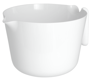 Stor vispskål i plast, vit, 3 liter