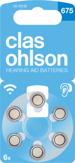 Kuulolaiteparisto 675, 6 kpl
