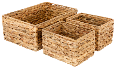 Förvaringskorgar natur, 3-pack