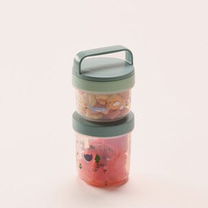 Snacksboks for barn, med rom, stabelbar, 2-pakning