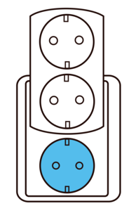 Grenuttag 2-vägs jordat, inomhus