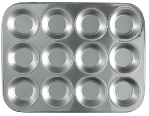 Muffinipelti 12 kpl, ruostumatonta terästä, 37 x 28 cm