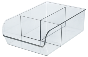 Kjøleskapsoppbevaring med avdelere, plast, 17,8 x 28 x 9 cm