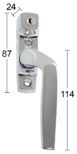 Fönsterhandtag med låscylinder Habo