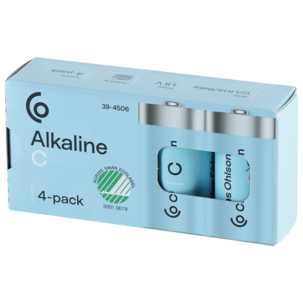 C-batterier, alkaliske, 16-pakning