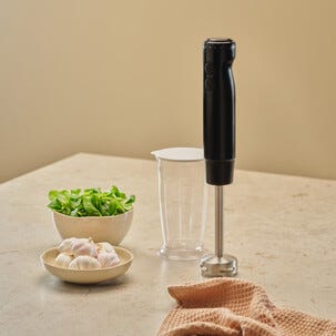 Stavmixer med behållare, svart, 600 W